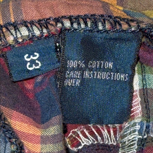 Polo Ralph Lauren Vintage 2000’s Madras Cotton Patchwork Shorts SZ 33 - Picture 7 of 7